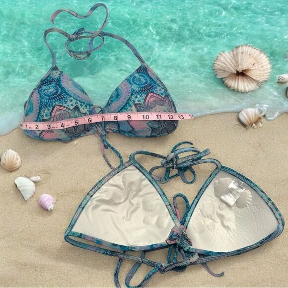 Eidon Swimwear l Tie-Front Bikini Top l Seashell internal design l SP l EUC - Picture 7 of 10